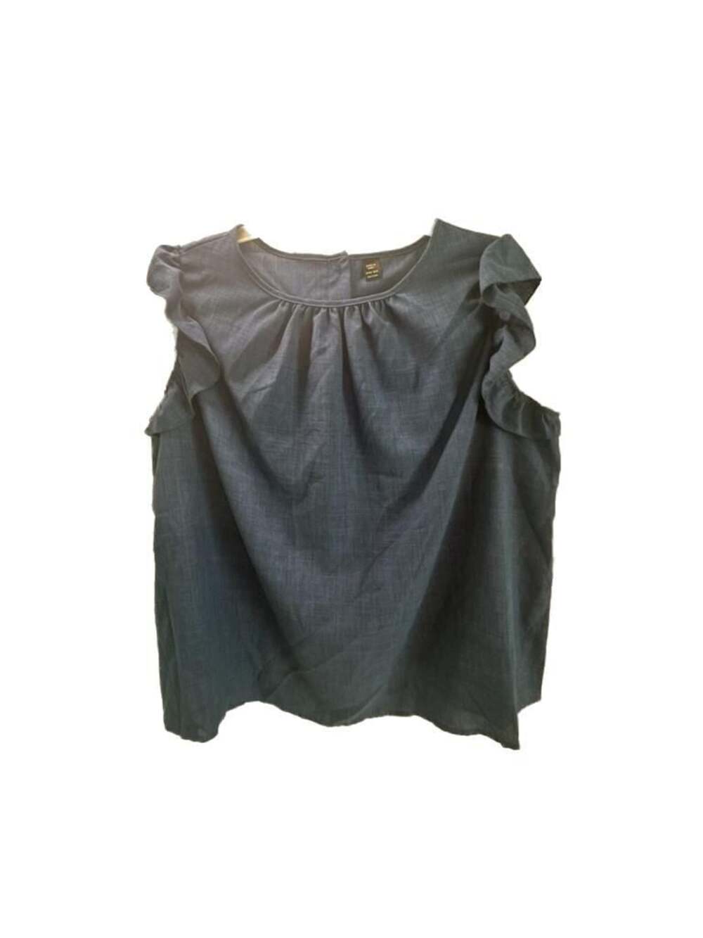 SHEIN Curve+ Ruffle Sleeve Button Back Top Size 6X (24/26)